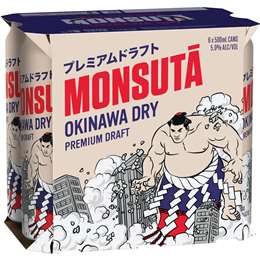 Monsuta Okinawa Premium Draft Can 500mL x 6 Pack