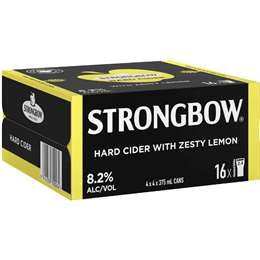 Strongbow Hard Cider Zesty Lemon Cans 375mL x 16 pack