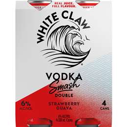 White Claw Vodka Smash Strawberry Guava Cans 330mL x 4 pack