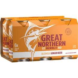 Great Northern Brewing Co Ginger Beer 3.5% 330mL x 6 pack
