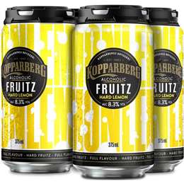 Kopparberg Fruit Fizz Hard Lemon 8.3% Cans 375mL x 4 pack