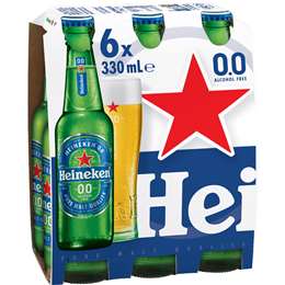 Heineken Zero Bottles 330mL x 6 pack