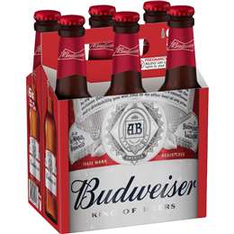 Budweiser King Of Beers 5% Bottles 330mL x 6 pack