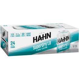 Hahn SuperDry 1.8% Cans 375mL x 24 pack