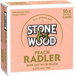 Stone & Wood Radler Peach Cans 330mL x 16 pack