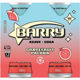 Barry Grapefruit Paloma Cans 330mL x 4 pack