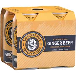 Hurricane Head Ginger Beer Mango Cans 375mL x 4 pack