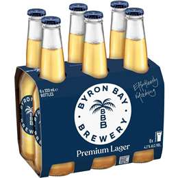 Byron Bay Brewery Premium Lager Bottles 330mL x 6 pack