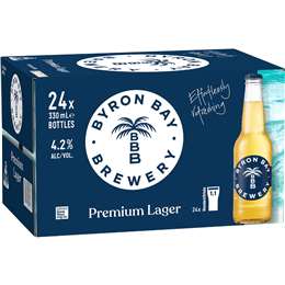 Byron Bay Brewery Premium Lager Bottles 330mL x 24 pack