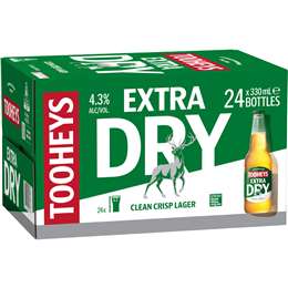 Tooheys Extra Dry Bottles 330mL x 24 pack