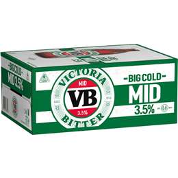 Victoria Bitter 3.50% Bottles 375mL x 24 pack