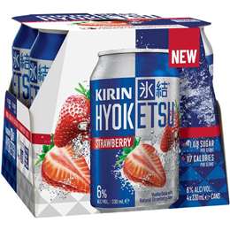 Kirin Hyoketsu Strawberry Cans 330mL x 4 pack
