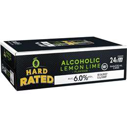 Hard Rated Lemon Lime 6pct Cans 330mL x 24 pack