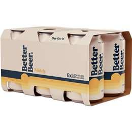 Better Beer Middy Lager Can 355mL x 6 Pack