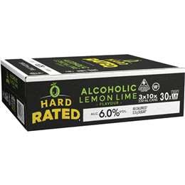 Hard Rated Lemon Lime 6pct Cans 330mL x 30 pack