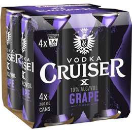 Vodka Cruiser Grape 10pct Cans 200mL x 4 pack