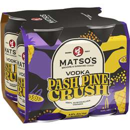 Matso's Vodka Pash Pine Crush Cans 330mL x 4 pack