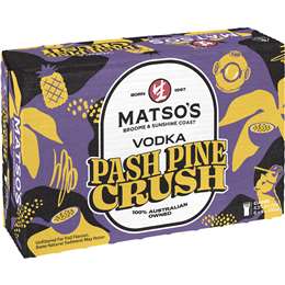 Matso's Vodka Pash Pine Crush Cans 330mL x 24 pack