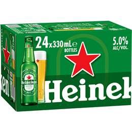 Heineken Premium Lager Bottles 330mL x 24 pack