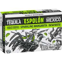 Espolon Sparkling Margarita Cans 330mL x 24 pack