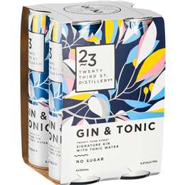 23rd Street Distillery Gin & Tonic Cans 300mL x 4 pack