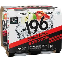 Suntory -196 6% Double Apple Cans 330mL x 4 pack