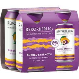 Rekorderlig Double Passionfruit Mango Cans 330mL x 4 pack