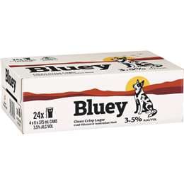Bluey Ultra Crisp Lager Cans 375mL x 24 pack