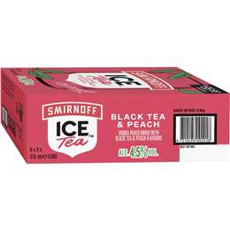 Smirnoff Ice Black Tea & Peach Cans 375mL x 24 pack