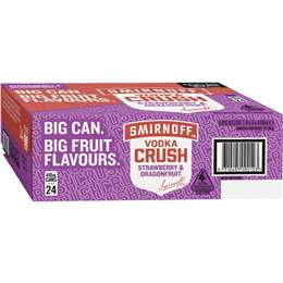 Smirnoff Crush Strawberry & Dragonfruit Cans 440mL x 24 pack