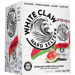 White Claw Hard Seltzer Watermelon Cans 330mL x 4 pack