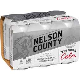 Nelson County Zero Sugar Bourbon & Cola 375mL x 6 pack