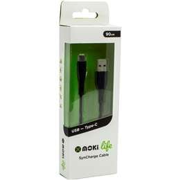 Moki Life Type-C To USB Syncharge Cable 90cm each