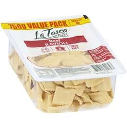 La Tosca Fresh Filled Pasta Beef Ravioli Value Pack 750g